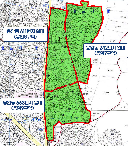 응암 7~9구역 재개발 사업 위치표시도