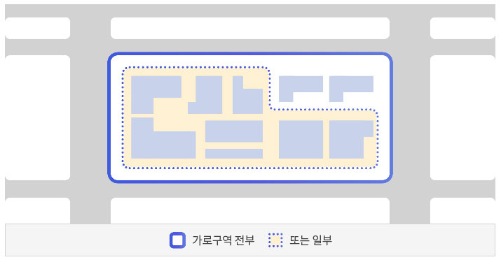 사업시행구역 (1만㎡ 미만) 안내도면