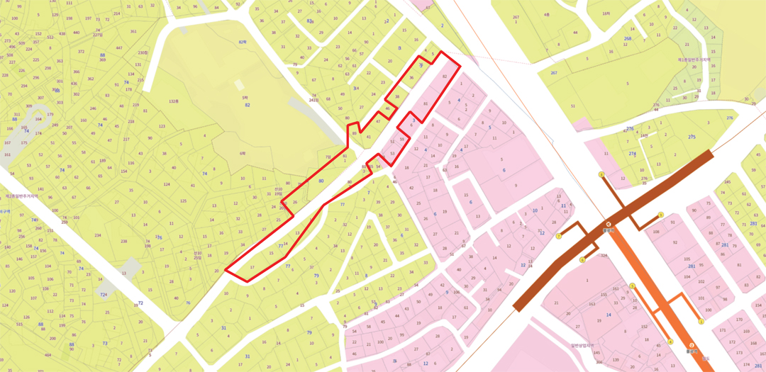 대추골 골목형상점가 구역도 이미지